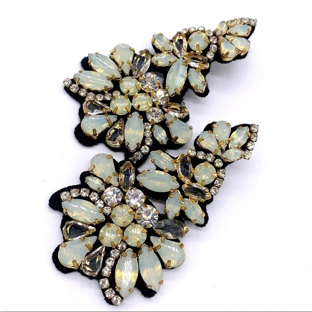 J. Crew Opalescent Jeweled Fabric Backed Earrings